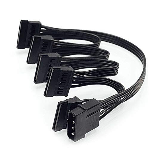 4 Pin IDE zu 5 Port Netzteil Kabel 4Pin Molex zu Multi SATA Port 18AWG Kabel Netz Kabel für Platte HDD SSD PC von COSINE