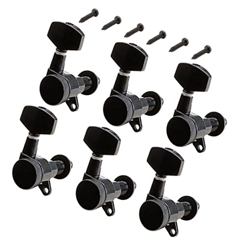 COSMEVIVI 1 Satz Saiten, Schwarze Saiten, Präzise Gitarren Stimmwirbel, Gitarren Stimmwirbel, Stimmschlüssel Für E Gitarre, Gitarren Stimmwirbelknöpfe, Gitarren Stimmgeräte, Stimmschlüssel von COSMEVIVI