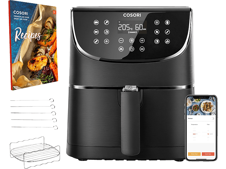 COSORI CS158-AF-RXB Heißluftfritteuse 1700 Watt Schwarz von COSORI