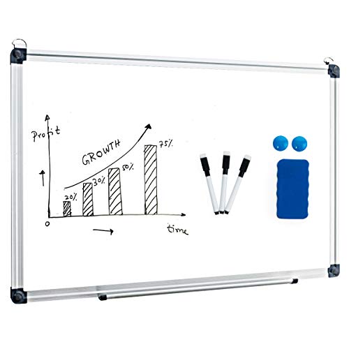 COSTWAY Whiteboard Magnettafel Schreibttafel Pinnwand Wandtafel Board Memoboard mit Alurahmen viele Größen wählbar(70x50cm) von COSTWAY