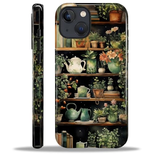 COTAIL Schutzhülle für iPhone 13 14, Hybrid-Schutzhülle mit 2 Schichten, militärischer Schutz, langlebig, stoßfest, kratzfest, Bücherregal, Pflanzen COTAIL Schutzhülle für iPhone 13 14, Hybrid-Schutzhülle mit 2 Schichten, militärischer Schutz, langlebig, stoßfest, kratzfest, Bücherregal, Pflanzen von COTAIL