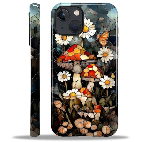COTAIL Schutzhülle für iPhone 13 14, Hybrid-Schutzhülle mit 2 Schichten, militärischer Schutz, langlebig, stoßfest, kratzfest, Buntglas-Pilze COTAIL Schutzhülle für iPhone 13 14, Hybrid-Schutzhülle mit 2 Schichten, militärischer Schutz, langlebig, stoßfest, kratzfest, Buntglas-Pilze von COTAIL