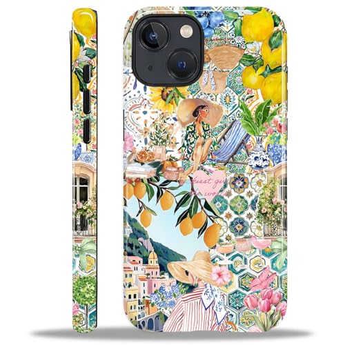 COTAIL Schutzhülle für iPhone 14 Plus, 2-lagige Hybrid-Hülle, militärischer Schutz, langlebig, stoßfest, kratzfest, italienische Sommer-Collage COTAIL Schutzhülle für iPhone 14 Plus, 2-lagige Hybrid-Hülle, militärischer Schutz, langlebig, stoßfest, kratzfest, italienische Sommer-Collage von COTAIL