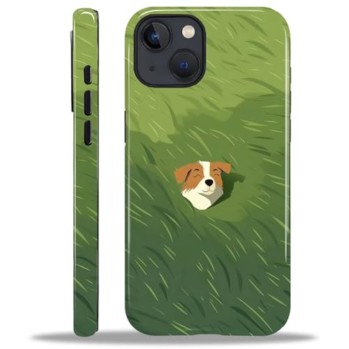 COTAIL Schutzhülle für iPhone 15, Hybrid-Schutzhülle, 2-lagig, militärischer Schutz, langlebig, stoßfest, kratzfest, Hund im Gras COTAIL Schutzhülle für iPhone 15, Hybrid-Schutzhülle, 2-lagig, militärischer Schutz, langlebig, stoßfest, kratzfest, Hund im Gras von COTAIL