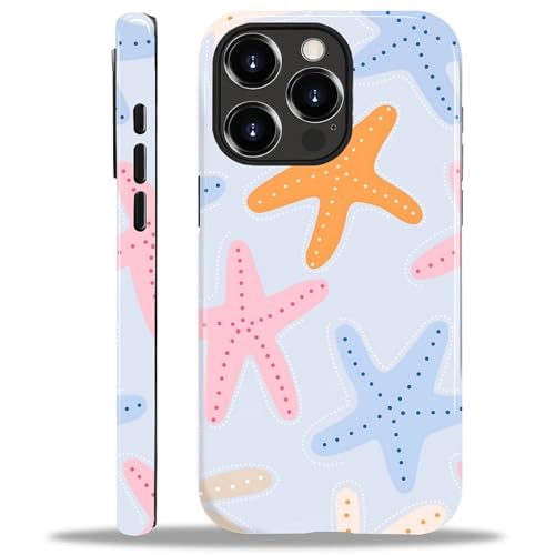COTAIL Schutzhülle für iPhone 15 Pro, 2-lagige Hybrid-Hülle, militärischer Schutz, langlebig, stoßfest, kratzfest, bunte Seesterne COTAIL Schutzhülle für iPhone 15 Pro, 2-lagige Hybrid-Hülle, militärischer Schutz, langlebig, stoßfest, kratzfest, bunte Seesterne von COTAIL