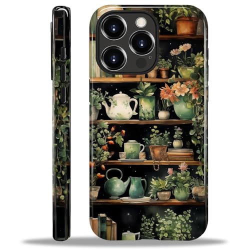 COTAIL Schutzhülle für iPhone 15 Pro, Hybrid-Schutzhülle, 2-lagig, militärischer Schutz, langlebig, stoßfest, kratzfest, Bücherregal, Pflanzen COTAIL Schutzhülle für iPhone 15 Pro, Hybrid-Schutzhülle, 2-lagig, militärischer Schutz, langlebig, stoßfest, kratzfest, Bücherregal, Pflanzen von COTAIL