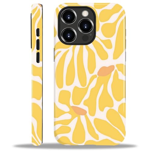 COTAIL Schutzhülle für iPhone 15 Pro, Hybrid-Schutzhülle, 2-lagig, militärischer Schutz, langlebig, stoßfest, kratzfest, Matisse-gelbe Blume von COTAIL