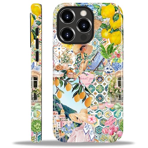 COTAIL Schutzhülle für iPhone 15 Pro, Hybrid-Schutzhülle mit 2 Schichten, militärischer Schutz, langlebig, stoßfest, kratzfest, italienische Sommer-Collage COTAIL Schutzhülle für iPhone 15 Pro, Hybrid-Schutzhülle mit 2 Schichten, militärischer Schutz, langlebig, stoßfest, kratzfest, italienische Sommer-Collage von COTAIL