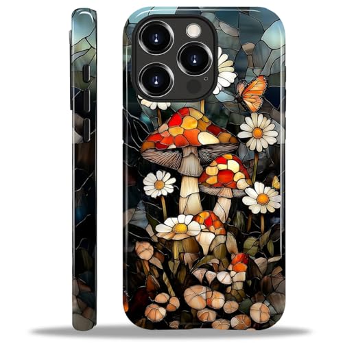 COTAIL Schutzhülle für iPhone 15 Pro Max, Hybrid-Schutzhülle, 2-lagig, militärischer Schutz, langlebig, stoßfest, kratzfest, Glasmalerei, Pilze COTAIL Schutzhülle für iPhone 15 Pro Max, Hybrid-Schutzhülle, 2-lagig, militärischer Schutz, langlebig, stoßfest, kratzfest, Glasmalerei, Pilze von COTAIL