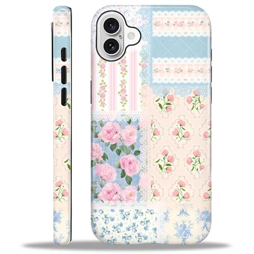 COTAIL Schutzhülle für iPhone 16, Hybrid-Hülle, 2-lagig, militärischer Schutz, langlebig, stoßfest, kratzfest, florales Spitzen-Patchwork COTAIL Schutzhülle für iPhone 16, Hybrid-Hülle, 2-lagig, militärischer Schutz, langlebig, stoßfest, kratzfest, florales Spitzen-Patchwork von COTAIL