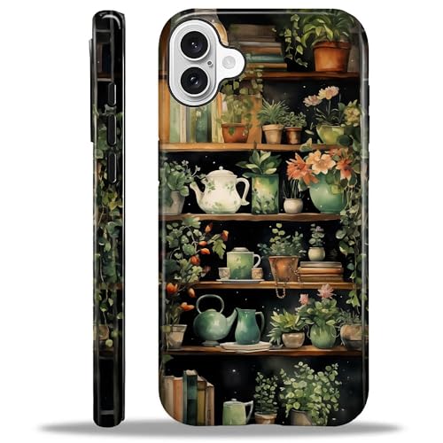 COTAIL Schutzhülle für iPhone 16, Hybrid-Schutzhülle, 2-lagig, militärischer Schutz, langlebig, stoßfest, kratzfest, Bücherregal, Pflanzen COTAIL Schutzhülle für iPhone 16, Hybrid-Schutzhülle, 2-lagig, militärischer Schutz, langlebig, stoßfest, kratzfest, Bücherregal, Pflanzen von COTAIL