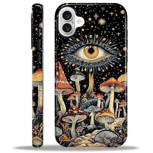 COTAIL Schutzhülle für iPhone 16, Hybrid-Schutzhülle, 2-lagig, militärischer Schutz, langlebig, stoßfest, kratzfest, Trippy Mushrooms Eye COTAIL Schutzhülle für iPhone 16, Hybrid-Schutzhülle, 2-lagig, militärischer Schutz, langlebig, stoßfest, kratzfest, Trippy Mushrooms Eye von COTAIL