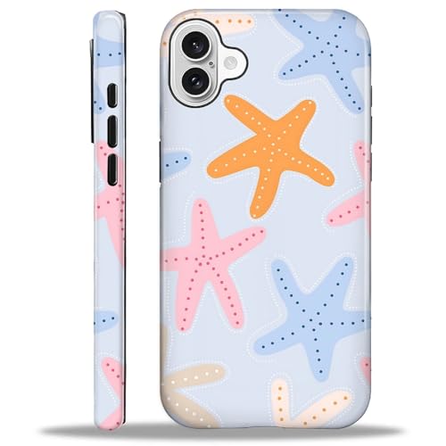 COTAIL Schutzhülle für iPhone 16 Plus, 2-lagige Hybrid-Hülle, militärischer Schutz, langlebig, stoßfest, kratzfest, bunte Seesterne COTAIL Schutzhülle für iPhone 16 Plus, 2-lagige Hybrid-Hülle, militärischer Schutz, langlebig, stoßfest, kratzfest, bunte Seesterne von COTAIL
