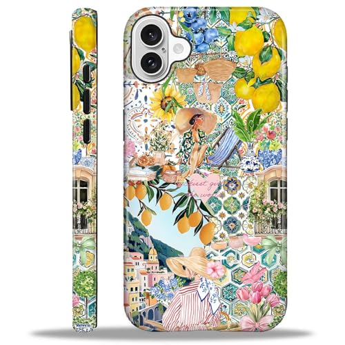 COTAIL Schutzhülle für iPhone 16 Plus, 2-lagige Hybrid-Hülle, militärischer Schutz, langlebig, stoßfest, kratzfest, italienische Sommer-Collage COTAIL Schutzhülle für iPhone 16 Plus, 2-lagige Hybrid-Hülle, militärischer Schutz, langlebig, stoßfest, kratzfest, italienische Sommer-Collage von COTAIL