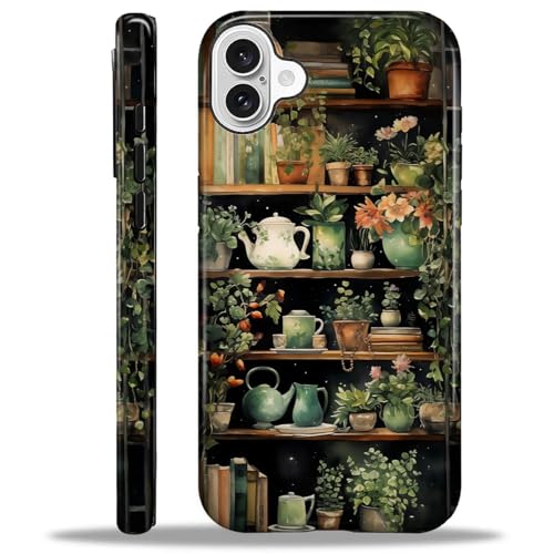 COTAIL Schutzhülle für iPhone 16 Plus, Hybrid-Schutzhülle, 2-lagig, militärischer Schutz, langlebig, stoßfest, kratzfest, Bücherregal, Pflanzen COTAIL Schutzhülle für iPhone 16 Plus, Hybrid-Schutzhülle, 2-lagig, militärischer Schutz, langlebig, stoßfest, kratzfest, Bücherregal, Pflanzen von COTAIL