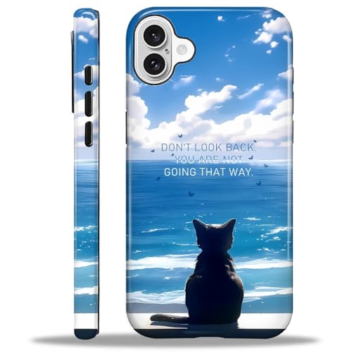 COTAIL Schutzhülle für iPhone 16 Plus, Hybrid-Schutzhülle, 2-lagig, militärischer Schutz, langlebig, stoßfest, kratzfest, Katzenblick von COTAIL