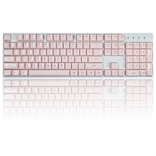 COTAIWA Kristall-Tastenkappen, Eiskristall-Tastenkappen, ABS-Gelee-Tastenkappen-Set für 61, 68, 104, mechanische Gaming-Tastatur, OEM-Profil, englisches Layout, Rosa von COTAIWA
