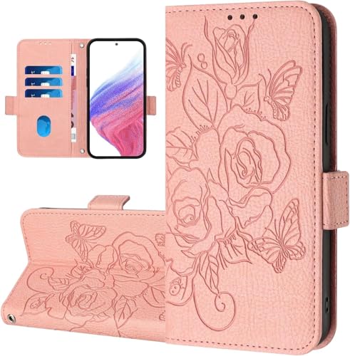 COTDINFOR Brieftasche Handyhülle für iPhone 14 Pro Max Hülle [RFID-Blockierung] Flip Cover Stoßfest Schutzhülle mit Kartenfach Standfuntion Wallet Handy Tasche Hülle für iPhone 14 Pro Max Rose YBMG von COTDINFOR