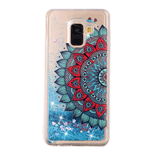 COTDINFOR Compatible with Samsung Galaxy A5 2017 Hülle Flüssigkeit Glitzer Flip Cover Sparkle Floating Bling Stoßfest Schutzhülle Handyhüllen für Galaxy A5 2017 Case Half Flower XYLS. von COTDINFOR