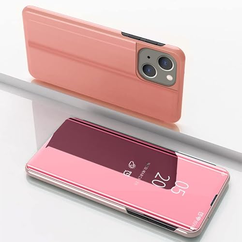 COTDINFOR Handyhülle für iPhone 15 Flip Hülle Spiegel Cover Stoßfeste Kratzfestigkeit Case Slim Clear Spiegel Ständer Etui Schutzhüllen Cover für iPhone 15 Mirror Roségold MX. COTDINFOR Handyhülle für iPhone 15 Flip Hülle Spiegel Cover Stoßfeste Kratzfestigkeit Case Slim Clear Spiegel Ständer Etui Schutzhüllen Cover für iPhone 15 Mirror Roségold MX. von COTDINFOR