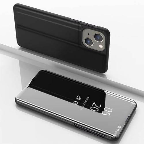 COTDINFOR Handyhülle für iPhone 15 Flip Hülle Spiegel Cover Stoßfeste Kratzfestigkeit Case Slim Clear Spiegel Ständer Etui Schutzhüllen Cover für iPhone 15 Mirror Schwarz MX. COTDINFOR Handyhülle für iPhone 15 Flip Hülle Spiegel Cover Stoßfeste Kratzfestigkeit Case Slim Clear Spiegel Ständer Etui Schutzhüllen Cover für iPhone 15 Mirror Schwarz MX. von COTDINFOR