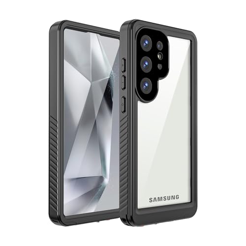 COTDINFOR Hülle für Samsung Galaxy S25 Ultra Wasserdicht Hülle mit Displayschutz 360 Grad Outdoor Armor Schutzhülle Hardcase IP68 Waterproof Staubdicht Handyhülle Heavy Duty Case Schwarz von COTDINFOR