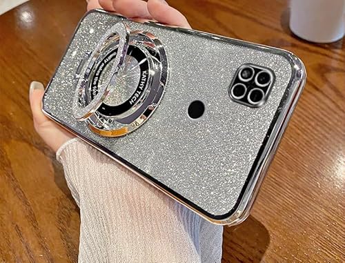 COTDINFOR Kompatibel mit Redmi 10C Glitzer Handyhülle mit Ständer Stoßfest Schutzhülle Bling Durchsichtige Kratzfest Hülle Plating TPU Silikon Handy Cover für Redmi 10C Silber DS. COTDINFOR Kompatibel mit Redmi 10C Glitzer Handyhülle mit Ständer Stoßfest Schutzhülle Bling Durchsichtige Kratzfest Hülle Plating TPU Silikon Handy Cover für Redmi 10C Silber DS. von COTDINFOR