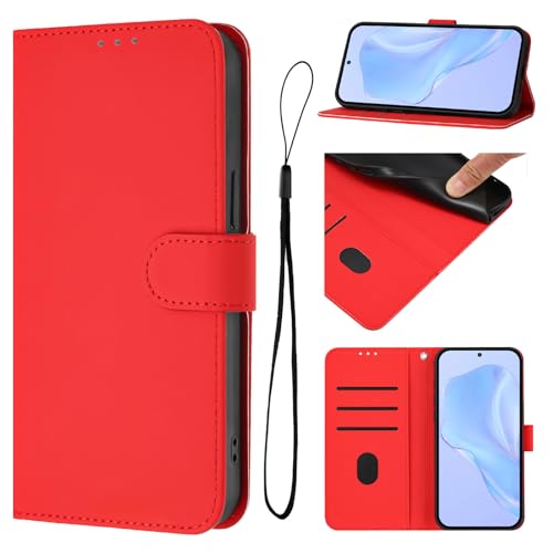 COTDINFOR Kompatibel mit Redmi Note 13 5G Hülle Flip Wallet Case Brieftasche Klapphülle Kartenfach Standfunktion PU Leder Tasche Stoßfest Schutzhülle Handyhülle für Redmi Note 13 5G Red YB-CS von COTDINFOR