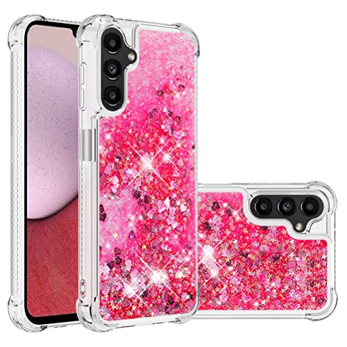 COTDINFOR Kompatibel mit Samsung Galaxy A14 5G Hülle Flüssigkeit Glitzer Stoßfest Fließend Glänzend Schlank Schutzhülle Silikon Handyhüllen für Galaxy A14 5G TPU Love Rose YBWTLS. von COTDINFOR