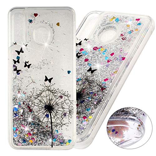 COTDINFOR Samsung Galaxy A40 Hülle Cute Glitzer Handyhülle Sparkle Bling Flüssigkeit Treibsand Schutzhülle Stoßfest Weich Silikon Etui für Samsung Galaxy A40 Dandelion XYLS. von COTDINFOR