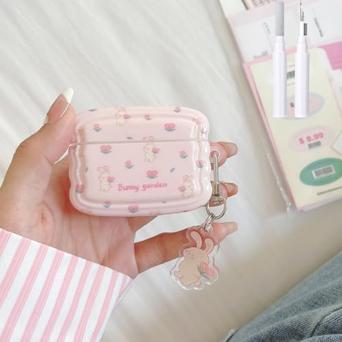 COTYPOFLIYTT Kompatibel mit AirPods Pro Hülle, weiche TPU-Blumen mit Reinigungsset, niedlicher Hasen-Schlüsselanhänger, Blumenabdeckung für Mädchen und Frauen, Airpods Pro 2. / 1. Generation, Rosa COTYPOFLIYTT Kompatibel mit AirPods Pro Hülle, weiche TPU-Blumen mit Reinigungsset, niedlicher Hasen-Schlüsselanhänger, Blumenabdeckung für Mädchen und Frauen, Airpods Pro 2. / 1. Generation, Rosa von COTYPOFLIYTT