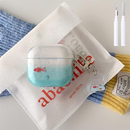 COTYPOFLIYTT Kompatibel mit Airpods Pro 2. Generation, süßes Fisch, weiches TPU, mit Reinigungsset, Schlüsselanhänger, AirPods Pro, Schutzhülle für Airpods Pro 2. / 1. Generation, transparent, Blau COTYPOFLIYTT Kompatibel mit Airpods Pro 2. Generation, süßes Fisch, weiches TPU, mit Reinigungsset, Schlüsselanhänger, AirPods Pro, Schutzhülle für Airpods Pro 2. / 1. Generation, transparent, Blau von COTYPOFLIYTT