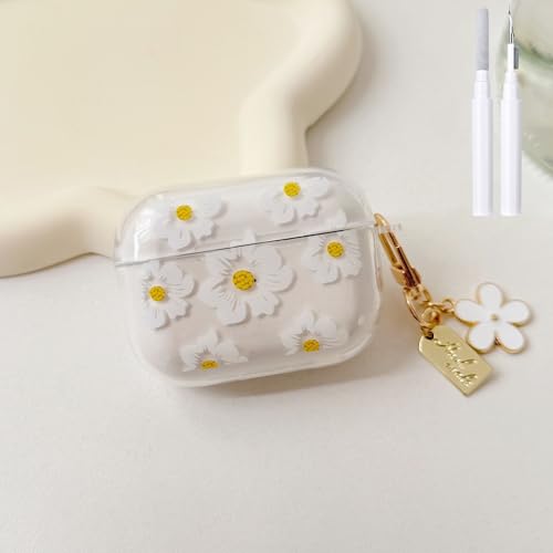 COTYPOFLIYTT Kompatibel mit Airpods Pro 2. Generation Hülle, Blumen, weiches TPU mit Reinigungsset, Schlüsselanhänger für AirPods Pro Hülle, stoßfest, transparent, für Mädchen und Frauen, Airpods Pro COTYPOFLIYTT Kompatibel mit Airpods Pro 2. Generation Hülle, Blumen, weiches TPU mit Reinigungsset, Schlüsselanhänger für AirPods Pro Hülle, stoßfest, transparent, für Mädchen und Frauen, Airpods Pro von COTYPOFLIYTT