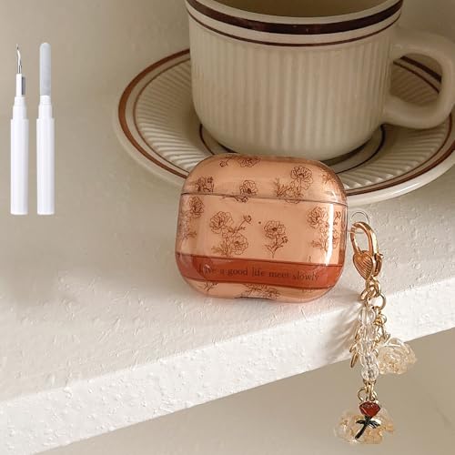 COTYPOFLIYTT Kompatibel mit Airpods Pro 2. Generation Hülle Blumen mit Reinigungsset Schlüsselanhänger AirPods Pro Floral Case Weiche Schutzhülle für Mädchen Frauen für Airpods Pro 2. / 1. Klar Braun COTYPOFLIYTT Kompatibel mit Airpods Pro 2. Generation Hülle Blumen mit Reinigungsset Schlüsselanhänger AirPods Pro Floral Case Weiche Schutzhülle für Mädchen Frauen für Airpods Pro 2. / 1. Klar Braun von COTYPOFLIYTT