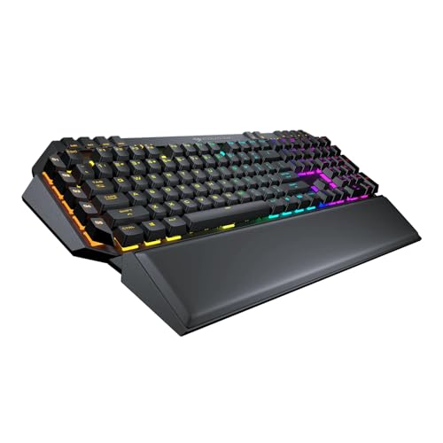 COUGAR Gaming | Gaming-Tastatur | Mechanische Tastatur 700 K EVO RGB schwarz – mechanische Tasten Cherry MX – Lichteffekte RGB – Aluminiumrahmen – ergonomische Handballenauflage von COUGAR