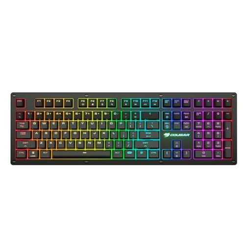 COUGAR Gaming | Gaming-Tastatur | Puri RGB Mechanische AZERTY-Tastatur Schwarz + Gehäuse – Mechanische RGB-Schalter – Reaktionszeit 1 ms – 14 Beleuchtungsmodi – Deckel mit magnetischer Befestigung von COUGAR