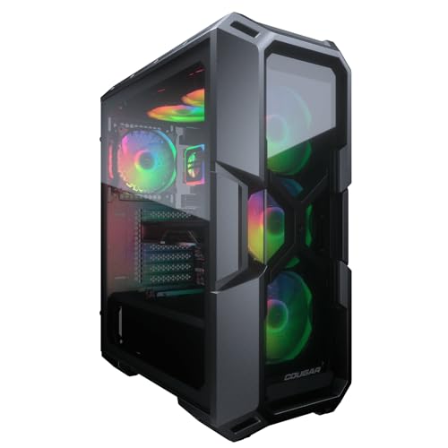 COUGAR Gaming | Gaming PC GEHÄUSE | MX440G RGB SPEICHERGLAS GEHÄUSE – 3 RGB-Lüfter im Lieferumfang enthalten – 2 x USB 3. 0 und 1 x USB 2. 0 – Hohe Kühlleistung von COUGAR