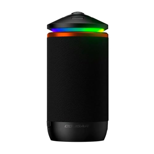 COUGAR Gaming | Panorama-Gaming-Kamera | STREAM-Kamera CYCLOPS RGB USB Typ C schwarz – AIO-Kamera – 2 MEMS-Mikrofone – akustischer Lautsprecher – Fischaugenobjektiv – Auflösung 1920p von COUGAR
