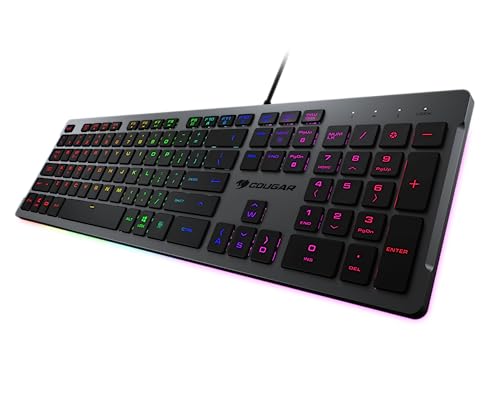 COUGAR VANTAR S RGB Scissor-Switch Gaming Tastatur mit Ultra Slim Dicke und Anti-Ghosting-Technologie (Schwarz) von COUGAR