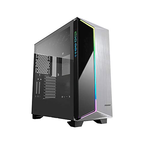 Cougar Dark Blader S Premium Mid Tower Gaming-Gehäuse aus gebürstetem Aluminium Frontpanel mit RGB und Glasseitenfenster von COUGAR