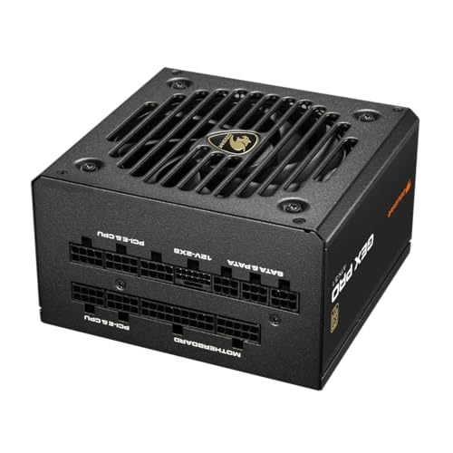 Cougar GEX PRO 750 Voll modulares Netzteil: PCI Express 5.1, 12+4-poliger Anschluss, 80 PLUS Gold-zertifiziert, strapazierfähiger HDB-Lüfter, dynamisches Hydrauliklager, ATX 3.1-Zertifikat Cougar GEX PRO 750 Voll modulares Netzteil: PCI Express 5.1, 12+4-poliger Anschluss, 80 PLUS Gold-zertifiziert, strapazierfähiger HDB-Lüfter, dynamisches Hydrauliklager, ATX 3.1-Zertifikat von COUGAR