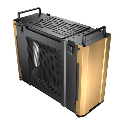 Cougar Mini ITX Dust 2 Mini Tower Gehäuse (Gold/Schwarz) von COUGAR