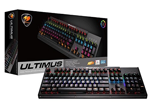 Cougar Ultimus RGB TTC-Red Gaming-Tastatur – Mechanisch – LED-Beleuchtung RGB – Makros – Win-Lock – NKRO – Medienschlüssel – Layout DE – Schwarz von Cougar