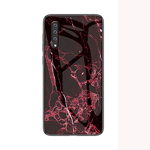 COVO® Hülle für Samsung Galaxy A50 Hülle Marmor Gehärtetem Glas & Silikon Rand Hybrid Hardcase Stoßfest Kratzfest Handyhülle Dünn Case Handyhülle für Samsung Galaxy A50 (Rot) von COVO