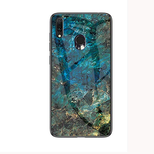 Schutzhülle für Samsung Galaxy A40 dünn und dünn Marmor Rückseite aus gehärtetem Glas mit Rand aus TPU Schutzhülle für Samsung Galaxy A40 (Blau) von COVO