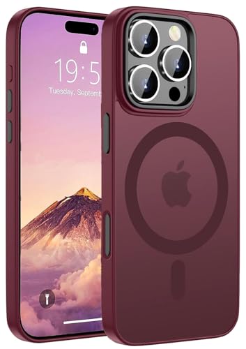 COVRELLA Case für iPhone 16 Pro, Kompatibel mit MagSafe - Rot, Matt & Durchscheinend - iPhone 16 Pro Hülle Magnetisch, Stoßfest, Leicht & Ultradünn von COVRELLA