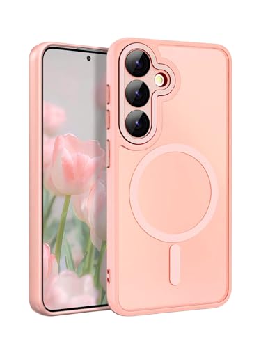 COVRELLA Magnetische Samsung Galaxy S24 Hülle mit Kameraschutz & Linsenschutzglas - S24 Schutzhülle Rosa, Matt & Durchsichtig - MagSafe-Kompatibel, Stoßfest & Starke Magnetkraft COVRELLA Magnetische Samsung Galaxy S24 Hülle mit Kameraschutz & Linsenschutzglas - S24 Schutzhülle Rosa, Matt & Durchsichtig - MagSafe-Kompatibel, Stoßfest & Starke Magnetkraft von COVRELLA