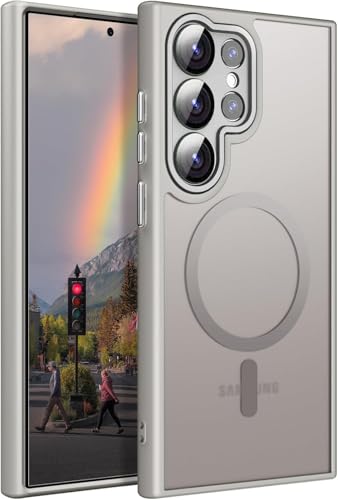 COVRELLA Magnetische Samsung Galaxy S24 Ultra Hülle mit Kameraschutz & Linsenschutzglas - S24 Ultra Case Grau, Matt & Durchsichtig - MagSafe-Kompatibel, Stoßfest & Starke Magnetkraft COVRELLA Magnetische Samsung Galaxy S24 Ultra Hülle mit Kameraschutz & Linsenschutzglas - S24 Ultra Case Grau, Matt & Durchsichtig - MagSafe-Kompatibel, Stoßfest & Starke Magnetkraft von COVRELLA