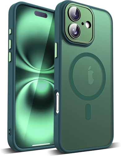COVRELLA Magnetische iPhone 16 Hülle Grün mit Kameraschutz - Handyhülle iPhone 16 Case Matt & Durchscheinend für MagSafe - Stoßfest & Starke Magnetkraft COVRELLA Magnetische iPhone 16 Hülle Grün mit Kameraschutz - Handyhülle iPhone 16 Case Matt & Durchscheinend für MagSafe - Stoßfest & Starke Magnetkraft von COVRELLA