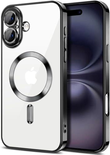 COVRELLA Magnetische iPhone 16 Plus Hülle Schwarz & Durchsichtig - Kompatibel mit MagSafe - iPhone 16 Plus Case Weich mit Kameraschutz & Linsenschutzglas COVRELLA Magnetische iPhone 16 Plus Hülle Schwarz & Durchsichtig - Kompatibel mit MagSafe - iPhone 16 Plus Case Weich mit Kameraschutz & Linsenschutzglas von COVRELLA